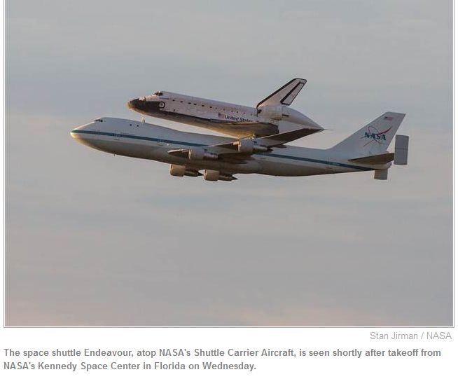 SpaceShuttleEndeavor,AtopNASAsShuttleCarrierAircraft